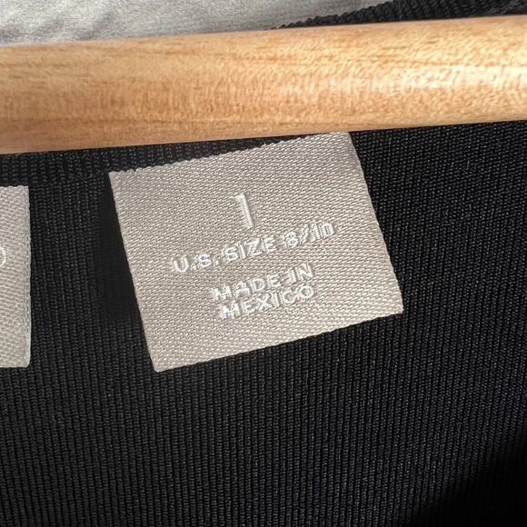 CHICO'S TRAVELERS Women's M (1) Black Acetate Slinky Stretch Minimal Tunic Top - Picture 5 of 10